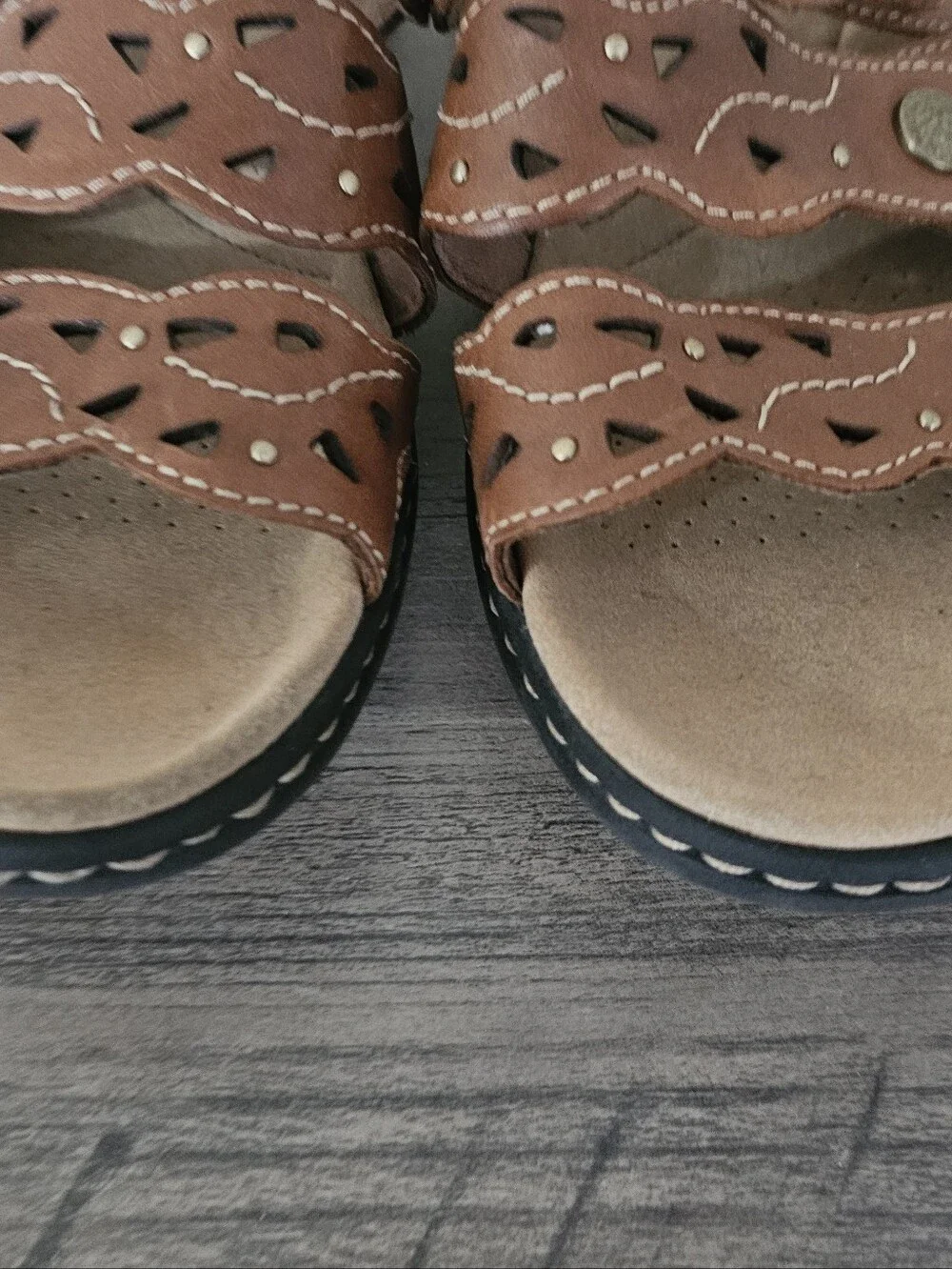 Clarks Leisa Cacti Q sandals Boho leather Casual slides 8 M